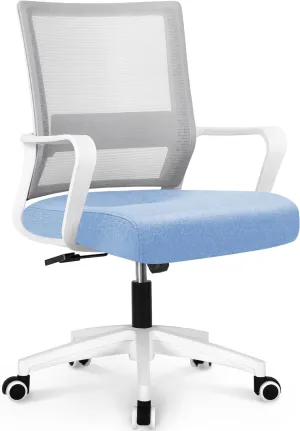 NEO CHAIR Office Chair Gaming Desk Computer Chair Ergonomic Mesh Mid Back with Wheels Lumbar Support Comfy Swivel Adjustable for Home (Sky Blue)