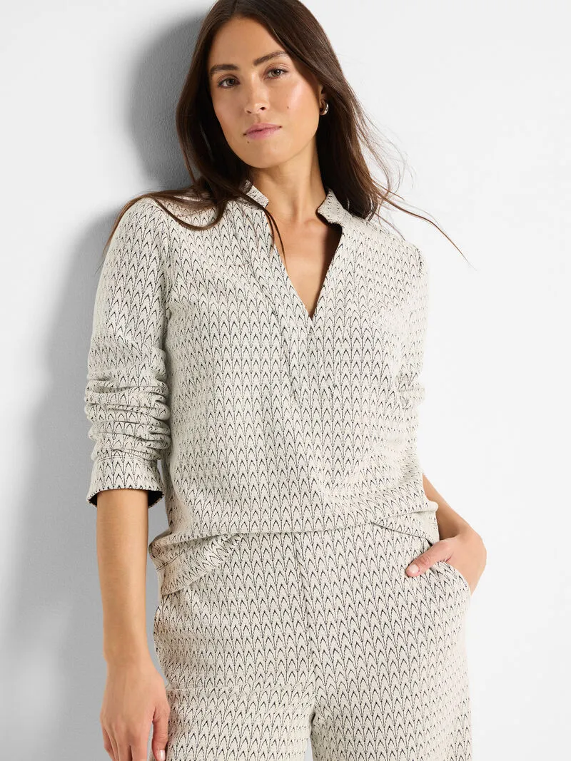 NIC ZOE S251022 Subtle Swirl Knit Top