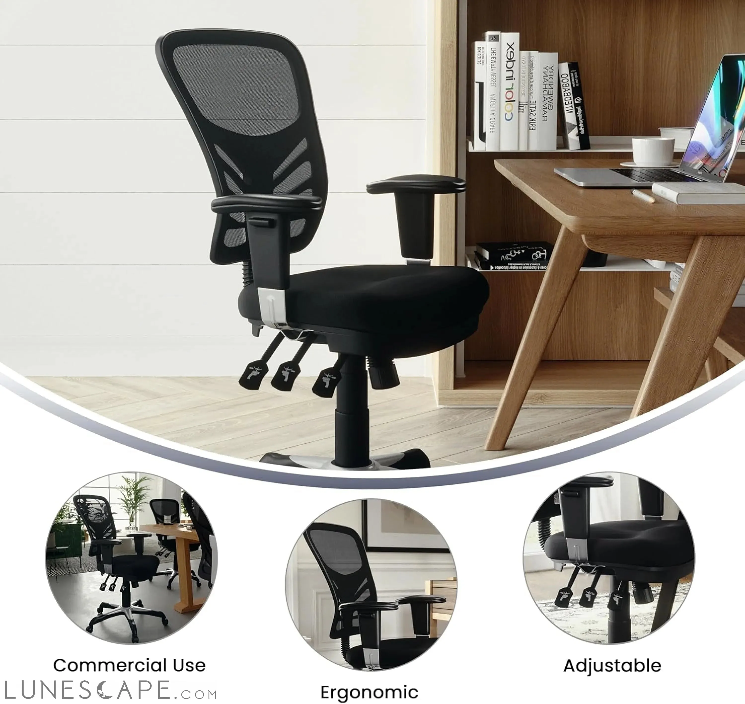 Nicholas Mid-Back Swivel Office and Gaming Chair, Ergonomic Mesh