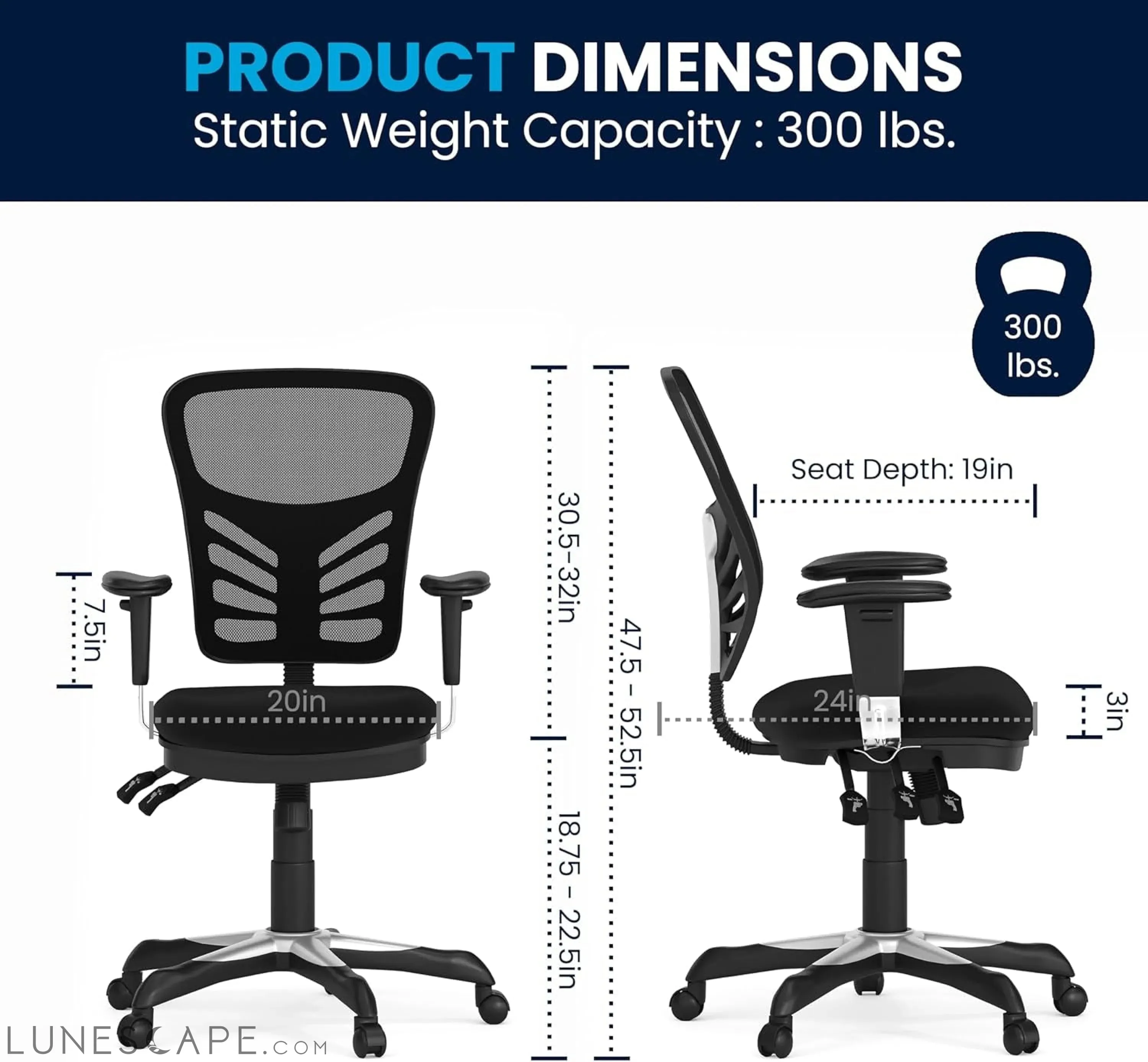 Nicholas Mid-Back Swivel Office and Gaming Chair, Ergonomic Mesh