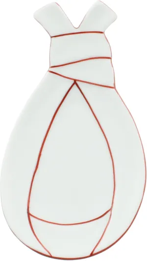 Nishitomi Pottery 465816 Arita Ware Plate, Tsei Kiln, Bag Knotting, Small Plate, Plate, Plate, Red Roll, New Year's Tableware, Made in Japan