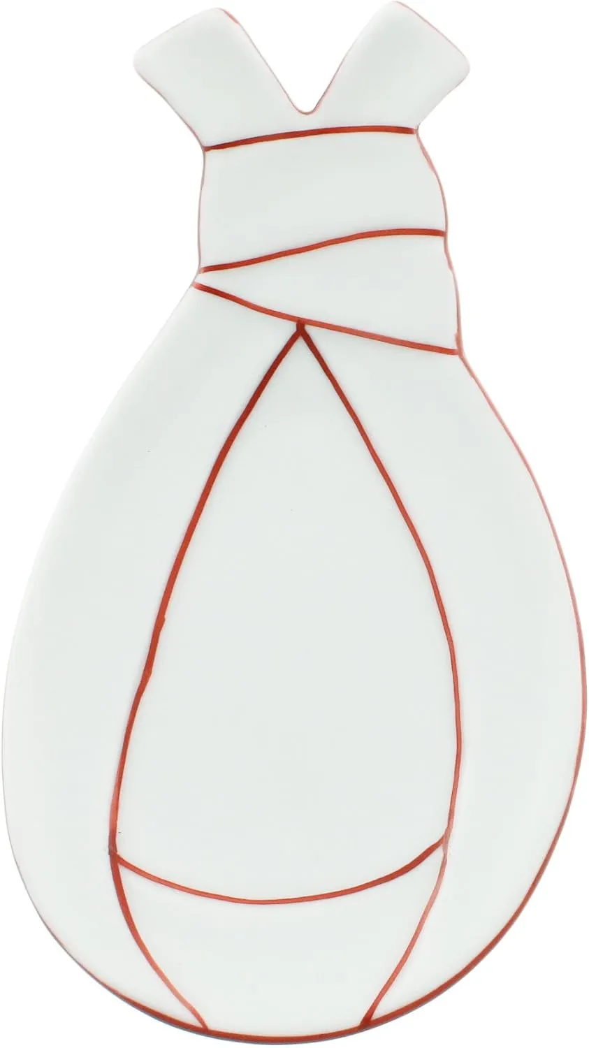 Nishitomi Pottery 465816 Arita Ware Plate, Tsei Kiln, Bag Knotting, Small Plate, Plate, Plate, Red Roll, New Year's Tableware, Made in Japan