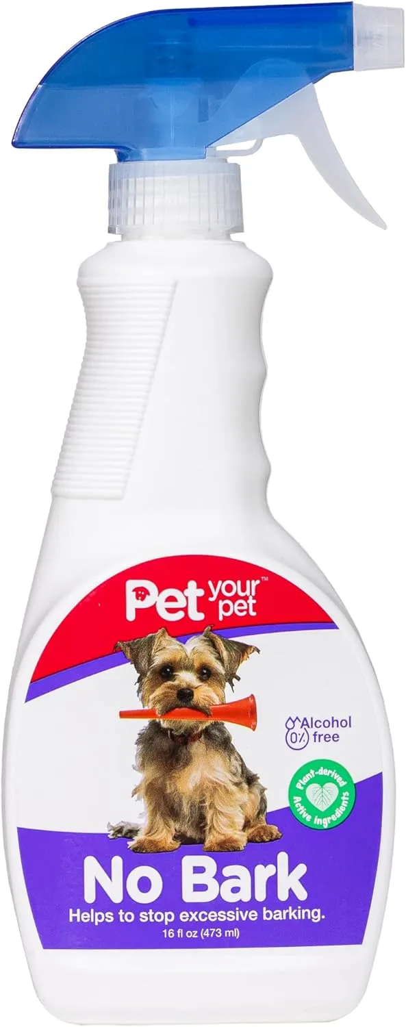 No Bark Pet Corrector Spray for Dog, 16 Fl Oz– Non Toxic Training Spray to Prevent Excessive Barking – Citronella Deterrent ‘Stop That’ for Dogs - Bark Stopper Too Much Woof