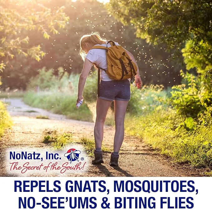 No Natz Botanical Bug Repellent, Effective for Gnat, Mosquito, and Biting Flies, Hand-Crafted and DEET-Free, Non-Greasy Formula, 2 Ounce Spray Bottle, 3-Pack