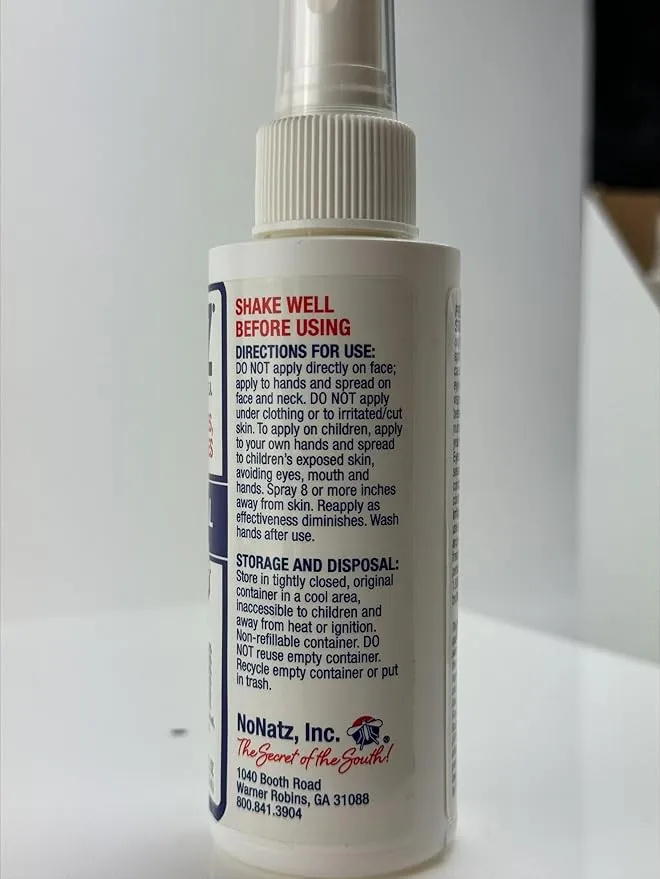 No Natz Botanical Bug Repellent, Effective for Gnat, Mosquito, and Biting Flies, Hand-Crafted and DEET-Free, Non-Greasy Formula, 2 Ounce Spray Bottle, 3-Pack