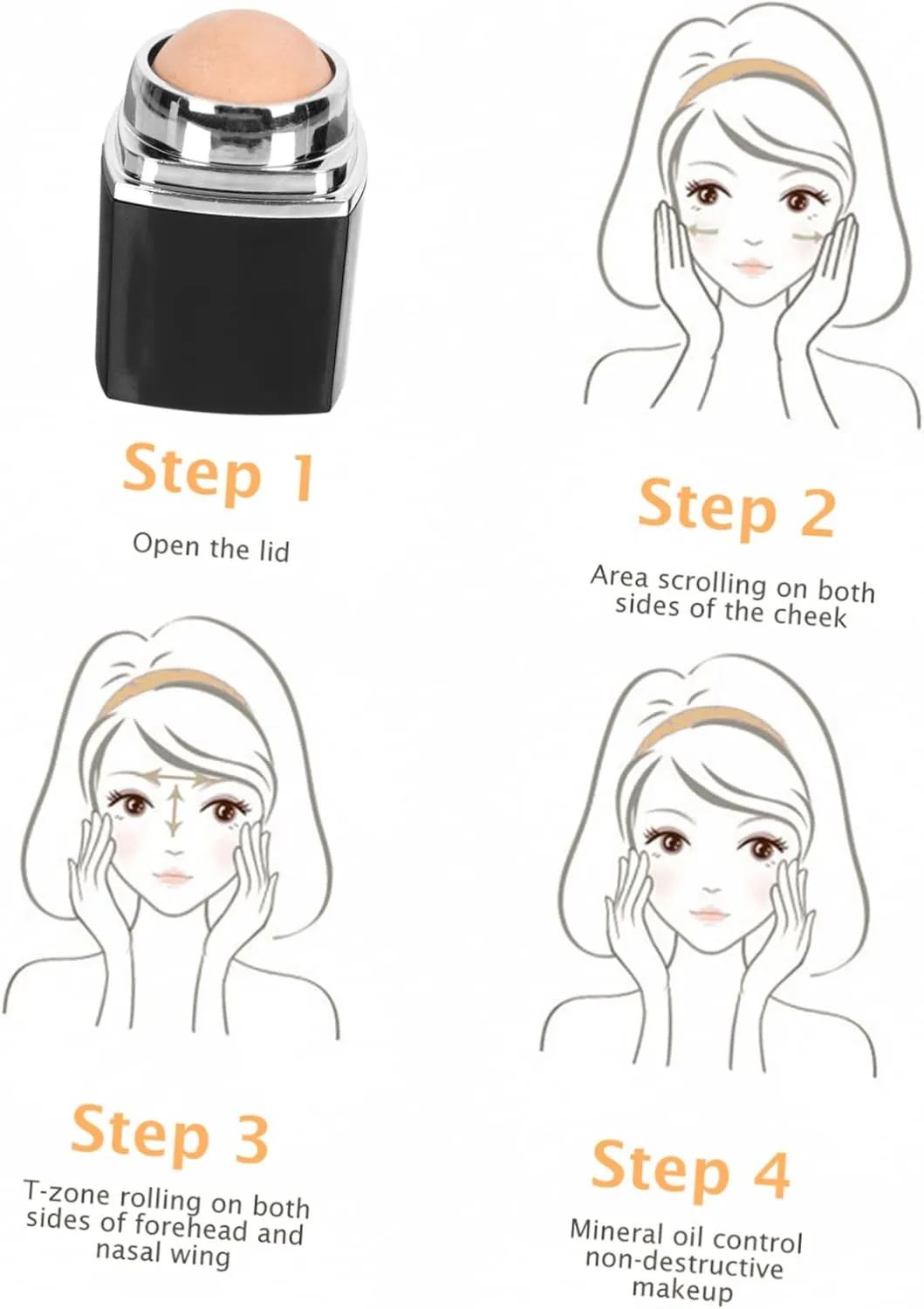 NOLITOY 3pcs Volcanic Face Roller Oil-absorbing Facial Cleaning Tool for Control Refreshing for Clean and Breathable Skin Reusable and Portable Design
