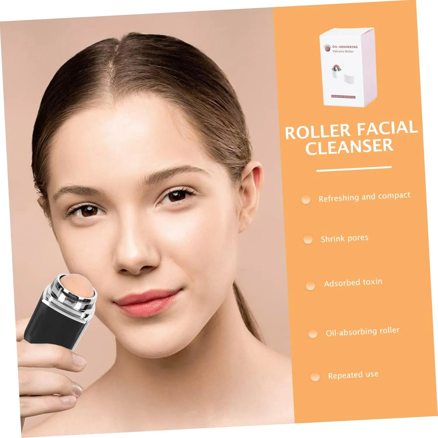 NOLITOY 3pcs Volcanic Face Roller Oil-absorbing Facial Cleaning Tool for Control Refreshing for Clean and Breathable Skin Reusable and Portable Design