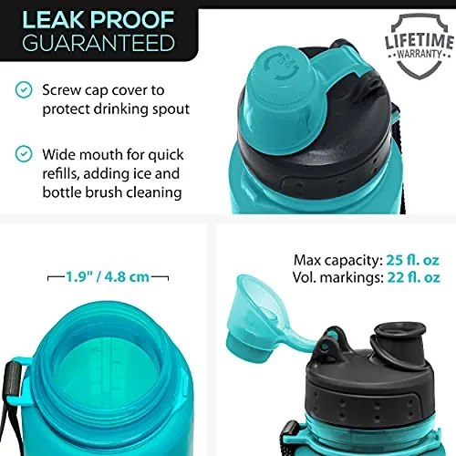 Nomader BPA Free Collapsible Sports Water Bottle - Blue