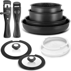 Nonstick Fully equipped Pots Stackable Exceptional value and Pans