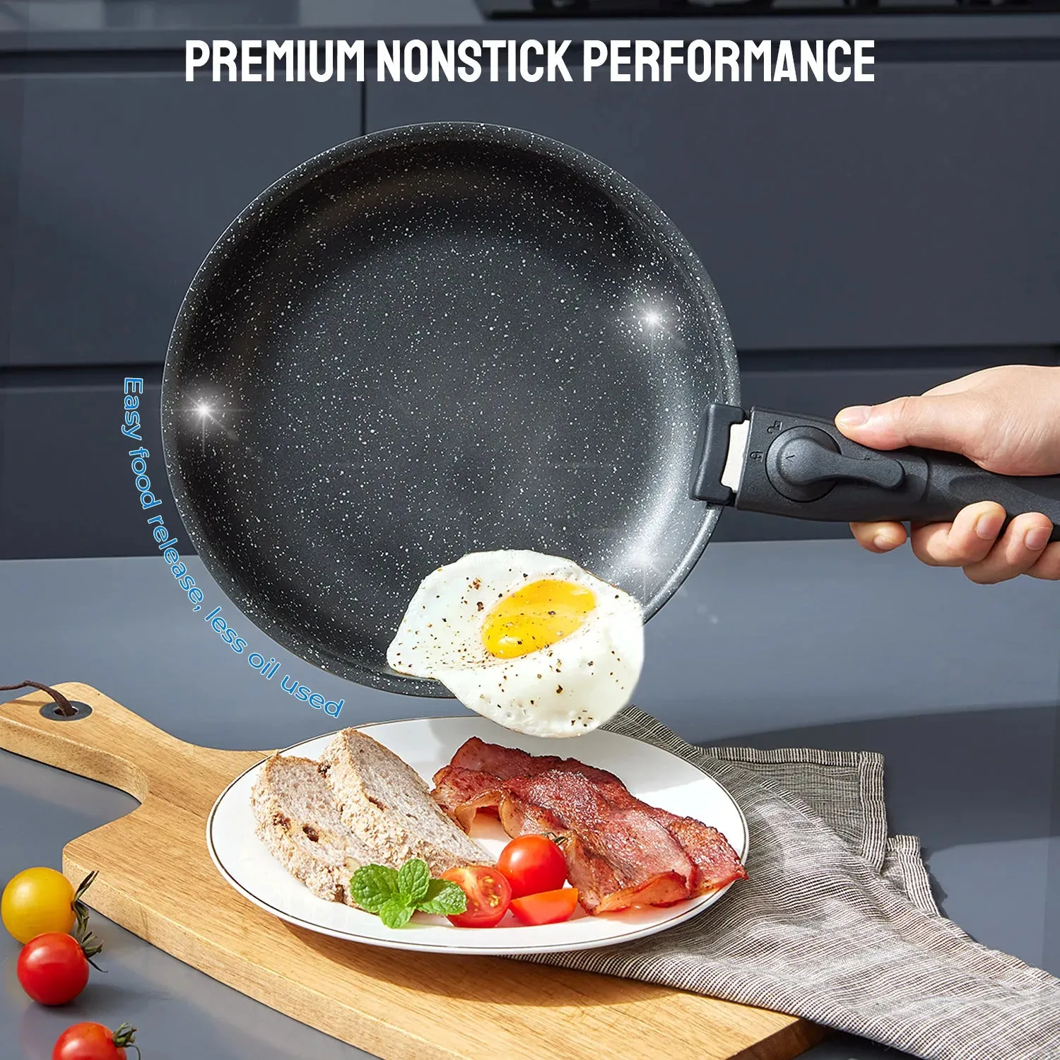 Nonstick Fully equipped Pots Stackable Exceptional value and Pans