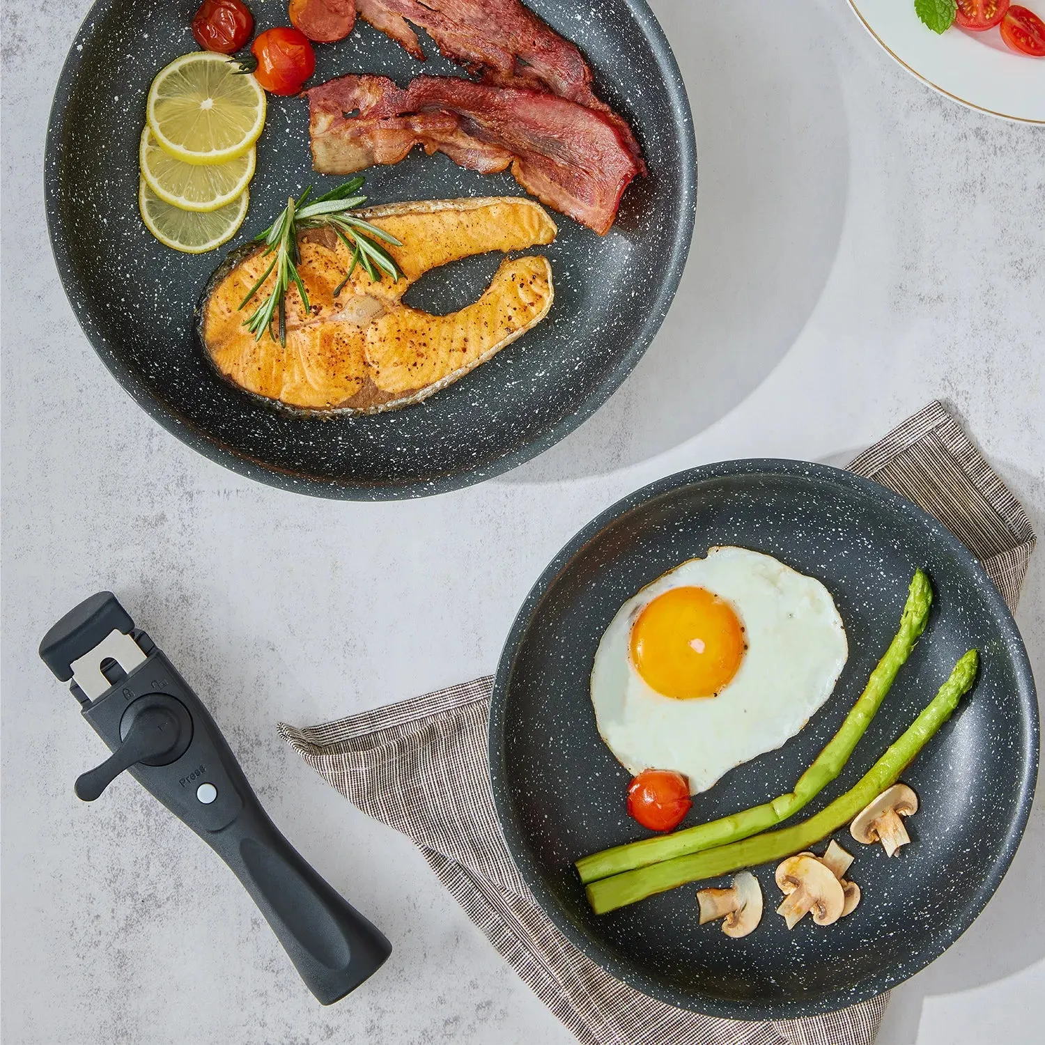 Nonstick Fully equipped Pots Stackable Exceptional value and Pans
