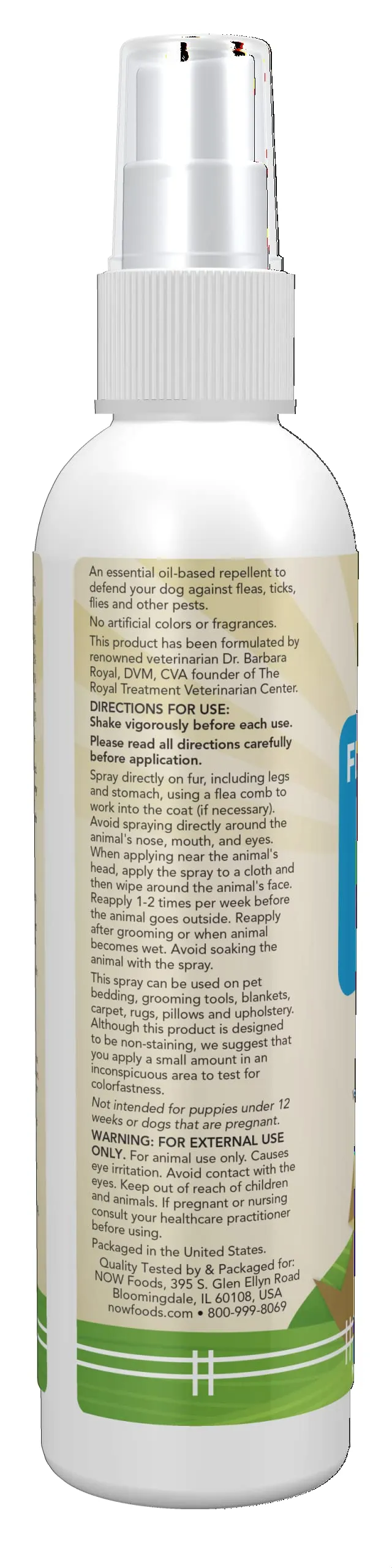 NOW Foods Pets, Flea & Tick Spray for Dogs - 237 ml.