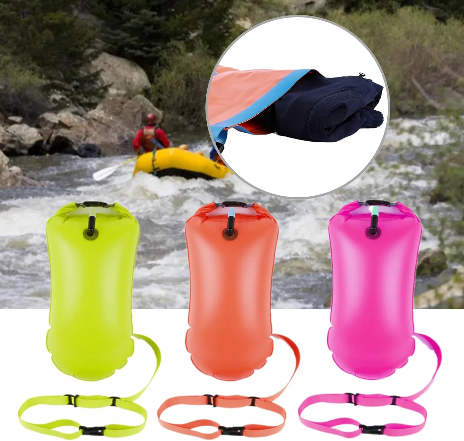 NUEAYMS Swim Buoys Dry Bag Swimming Towing Float Dry Bag Inflatable Dry Bag for Water Swimming Float