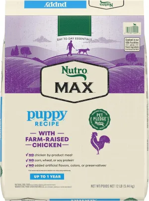 Nutro Max Puppy Dry Dog Food with Farm-Raised Chicken, 12 lb. Bag