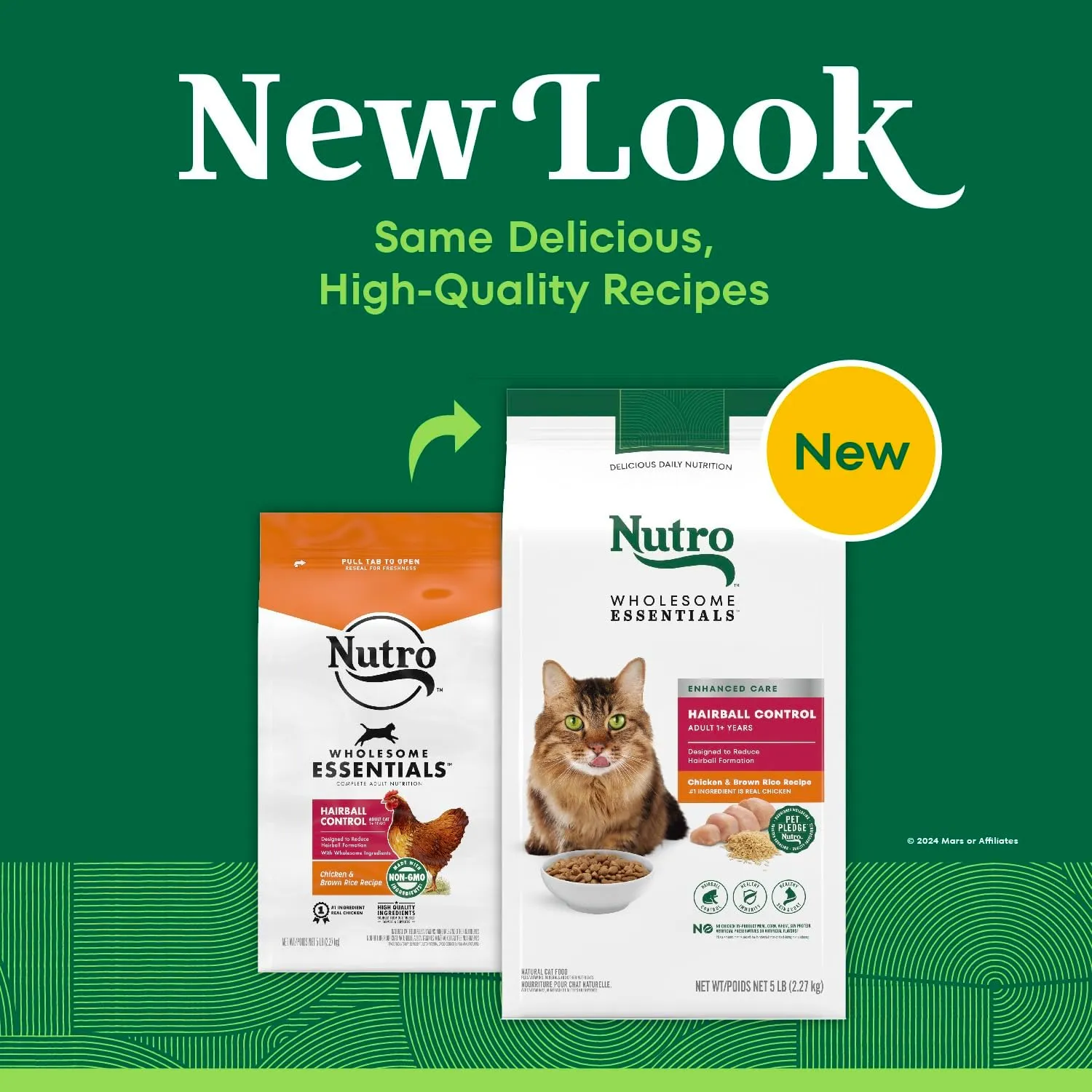 Nutro Wholesome Essentials Dry Cat Food Hairball Control Chicken & Brown Rice Recipe, 5lb. Bag