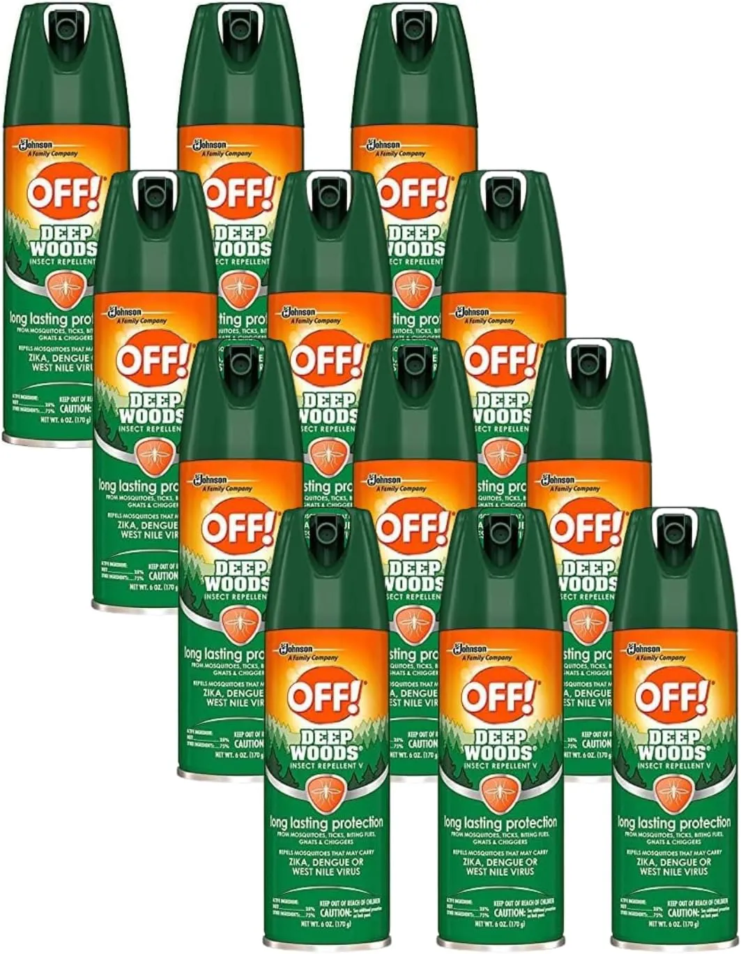 OFF! Deep Woods Insect Repellant Spray, 6 Ounce (Pack of 12)