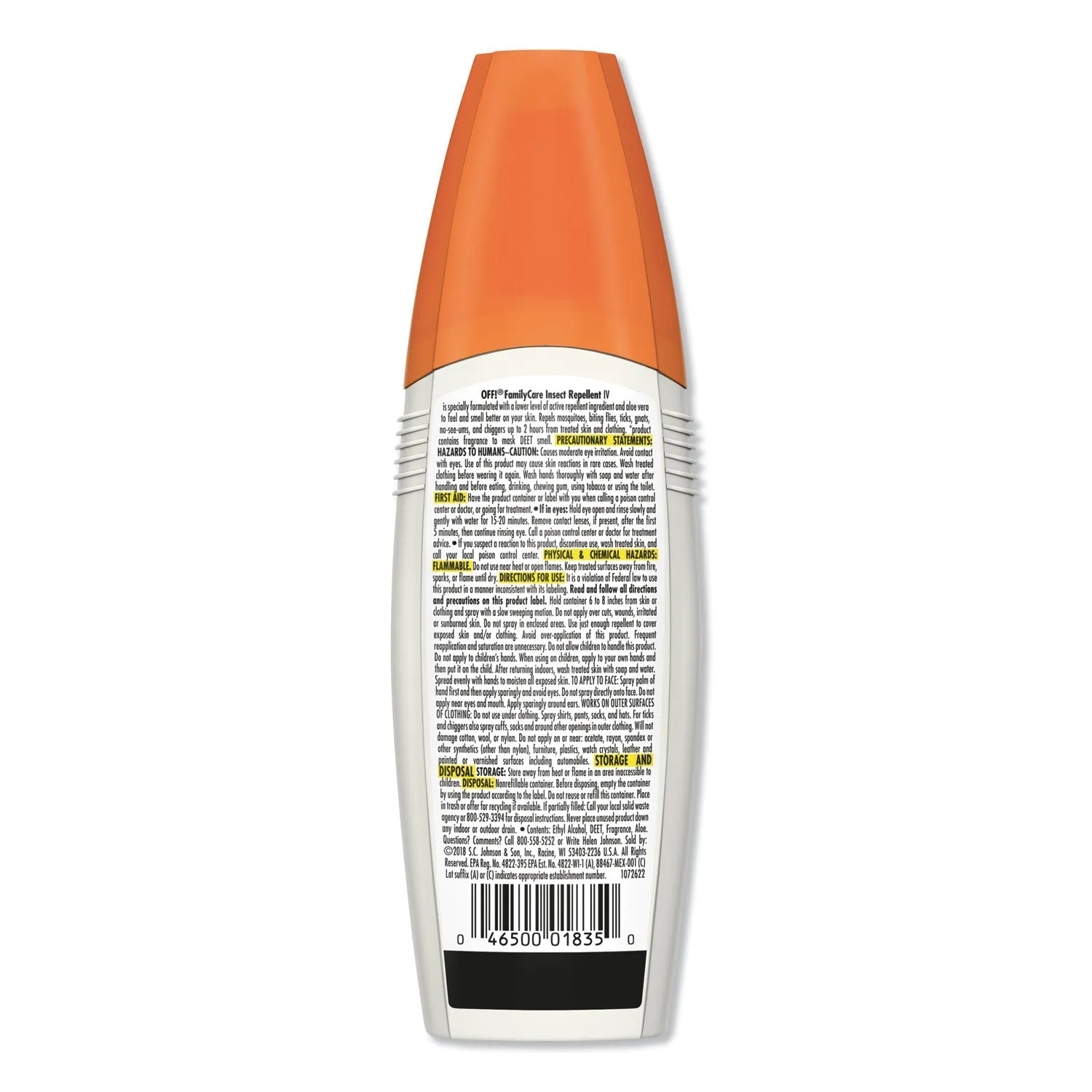 OFF!® Familycare Unscented Spray Insect Repellent, 6 Oz Spray Bottle, 12/carton