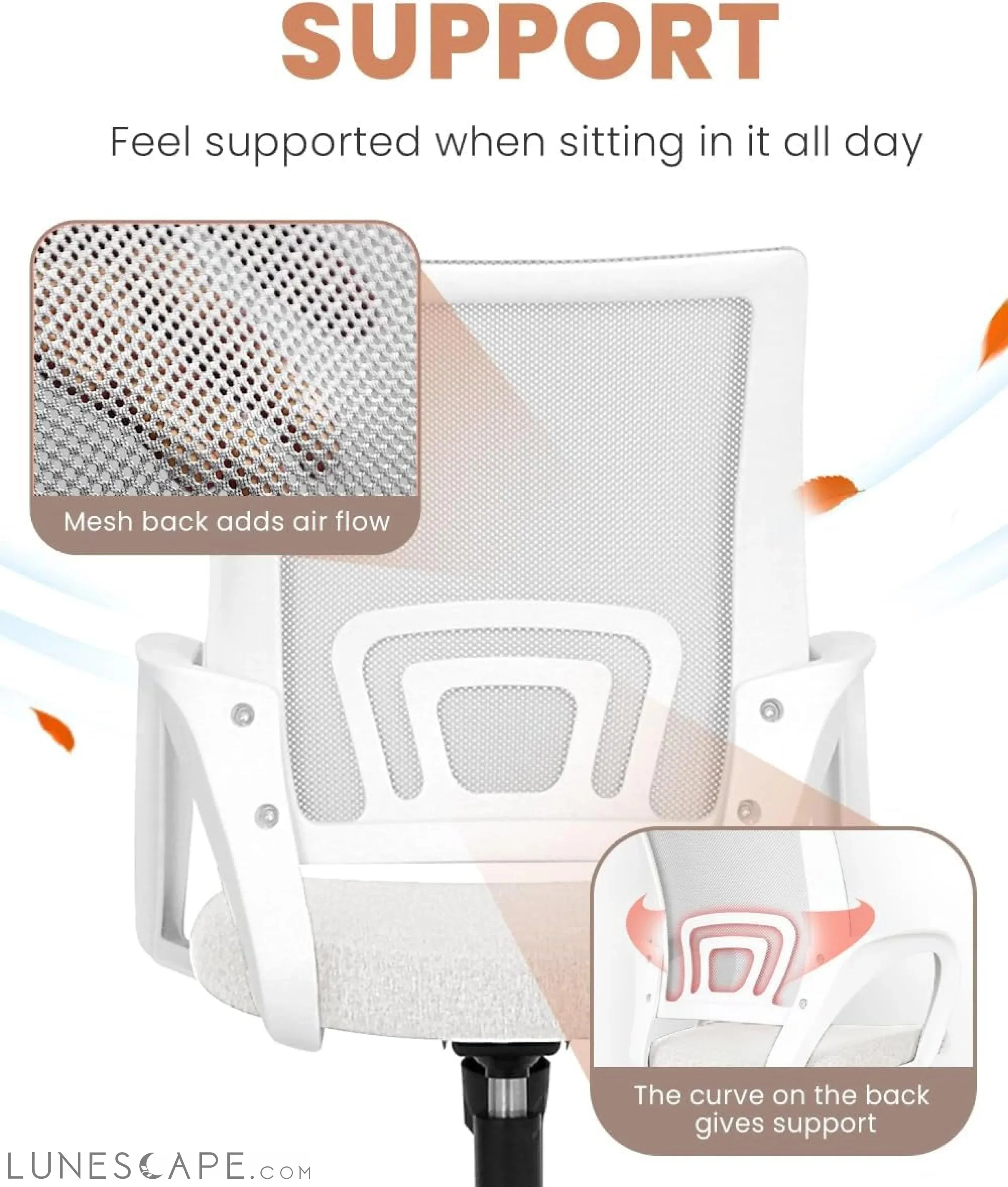 Office Chair Computer Desk Chair Gaming Ergonomic Mid Back Cushion