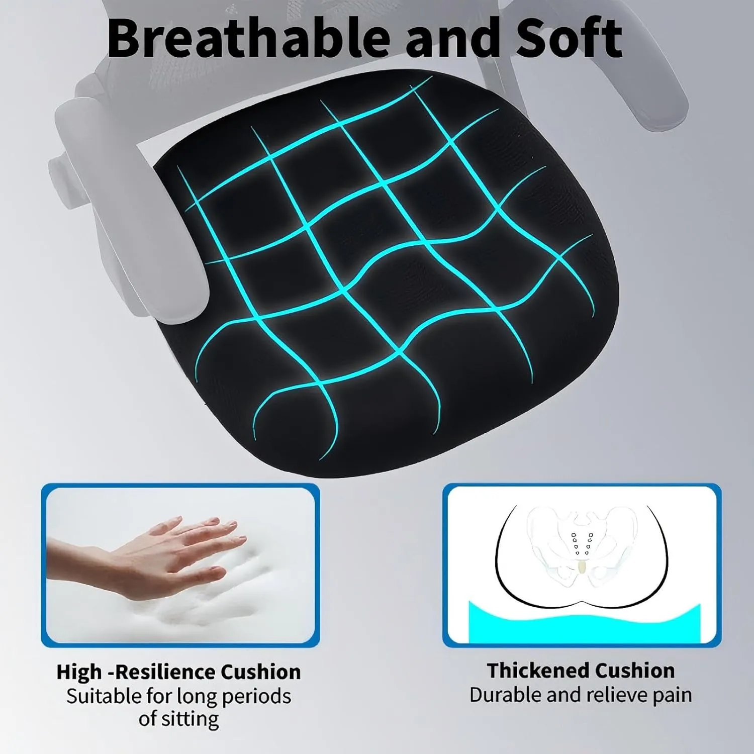 Office Chair, Ergonomic Breathable Mesh Chair,Flip-Up Arms and Adjustable High Back Lumbar Support,Comfy Computer Chair for Home Office (Black, 407)