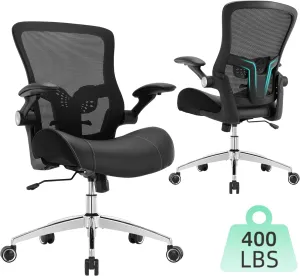 Office Chair Ergonomic Desk Chair-400lbs Big and Tall Heavy Duty, Wide & Soft 3D Modeling Foam Cushion Home Office Desk Chair with Adjustable Seat Height, Executive Computer Task Chair