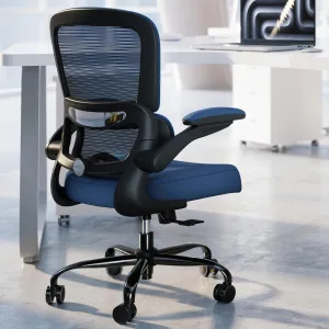 Office Chair - Ergonomic Desk Chair with Adjustable Lumbar Support, Mesh Computer Chair, Executive Chairs for Home Office Comfortable Lumbar Support (Deep Blue)