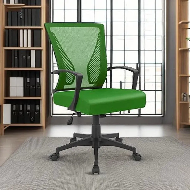 Office Chair Mid Back Swivel Lumbar Support Desk Chair, Computer