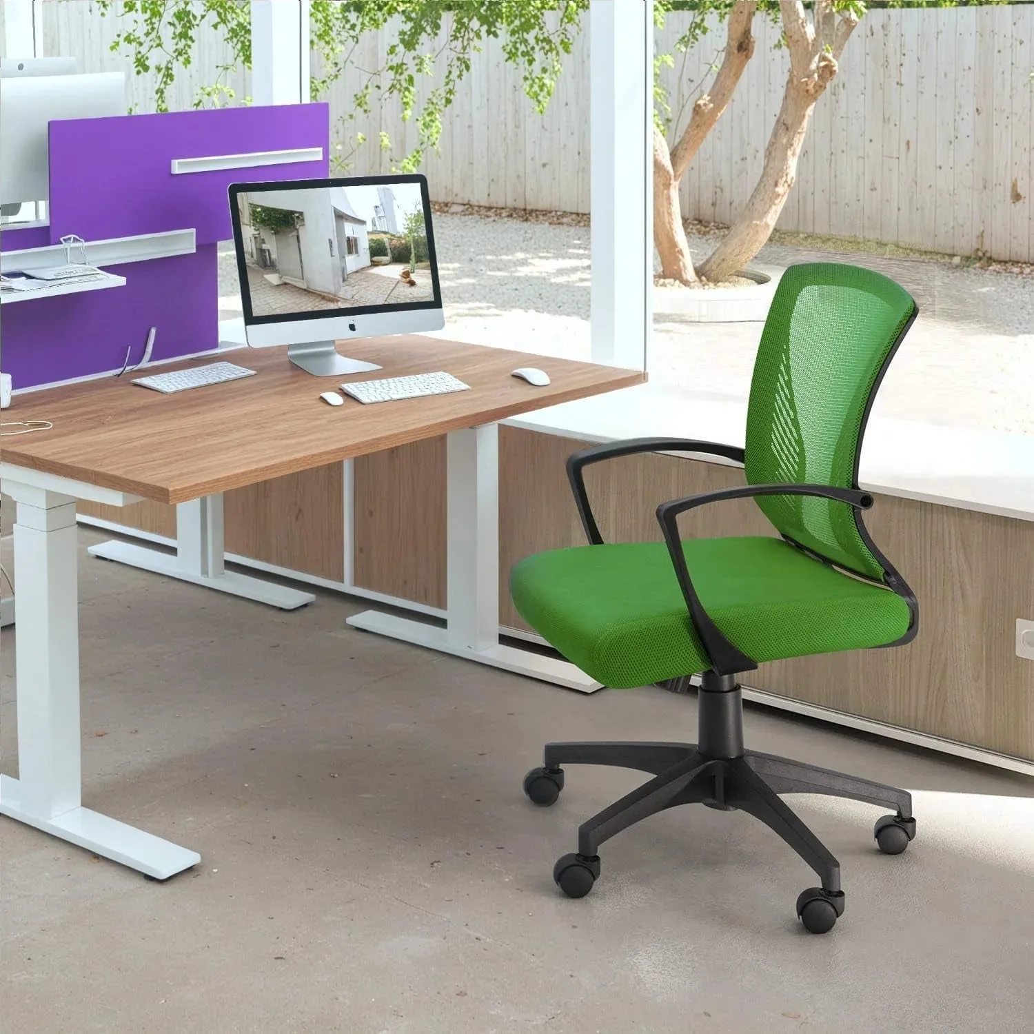 Office Chair Mid Back Swivel Lumbar Support Desk Chair, Computer