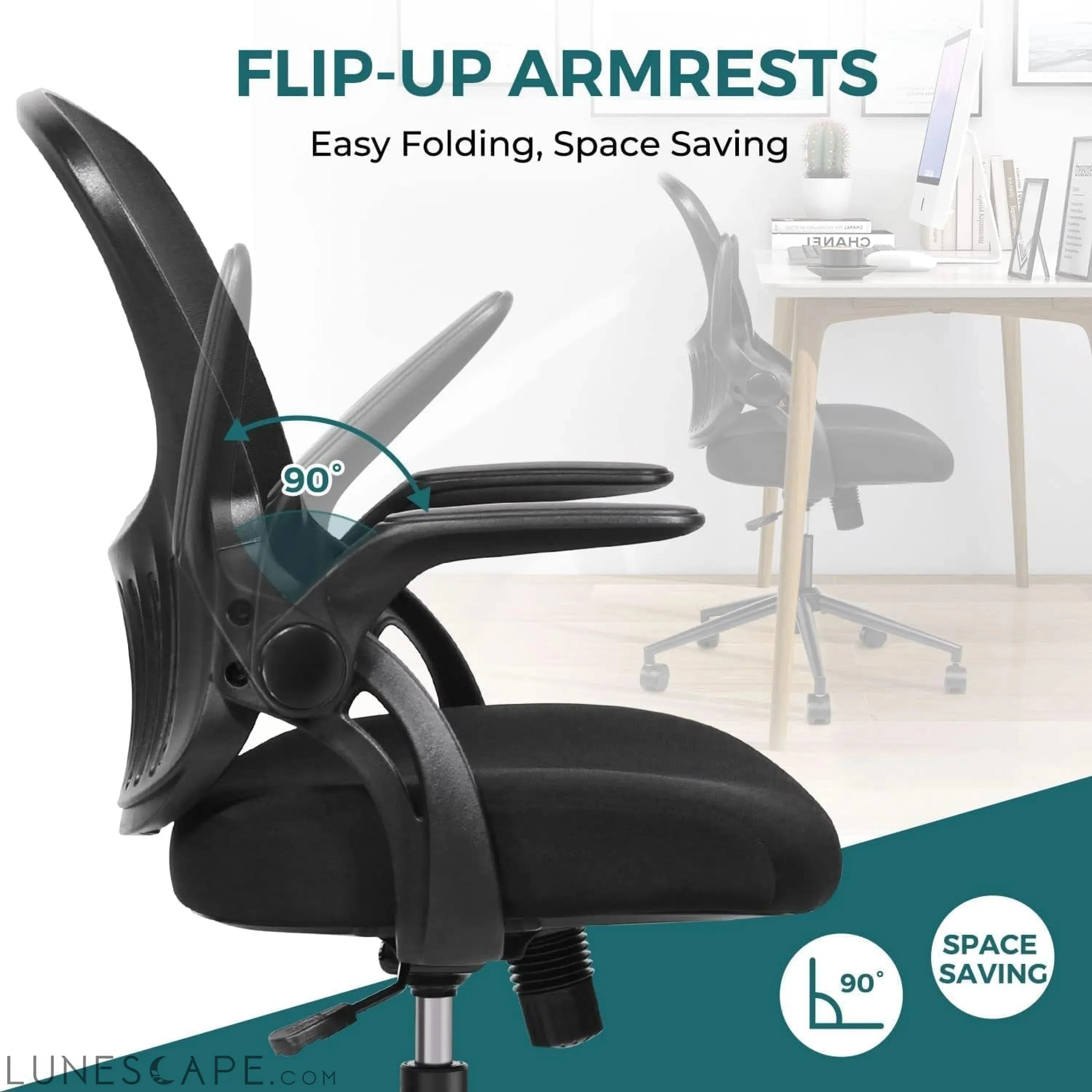 Office Computer Gaming Desk Chair, Ergonomic Mid-Back Mesh Rolling