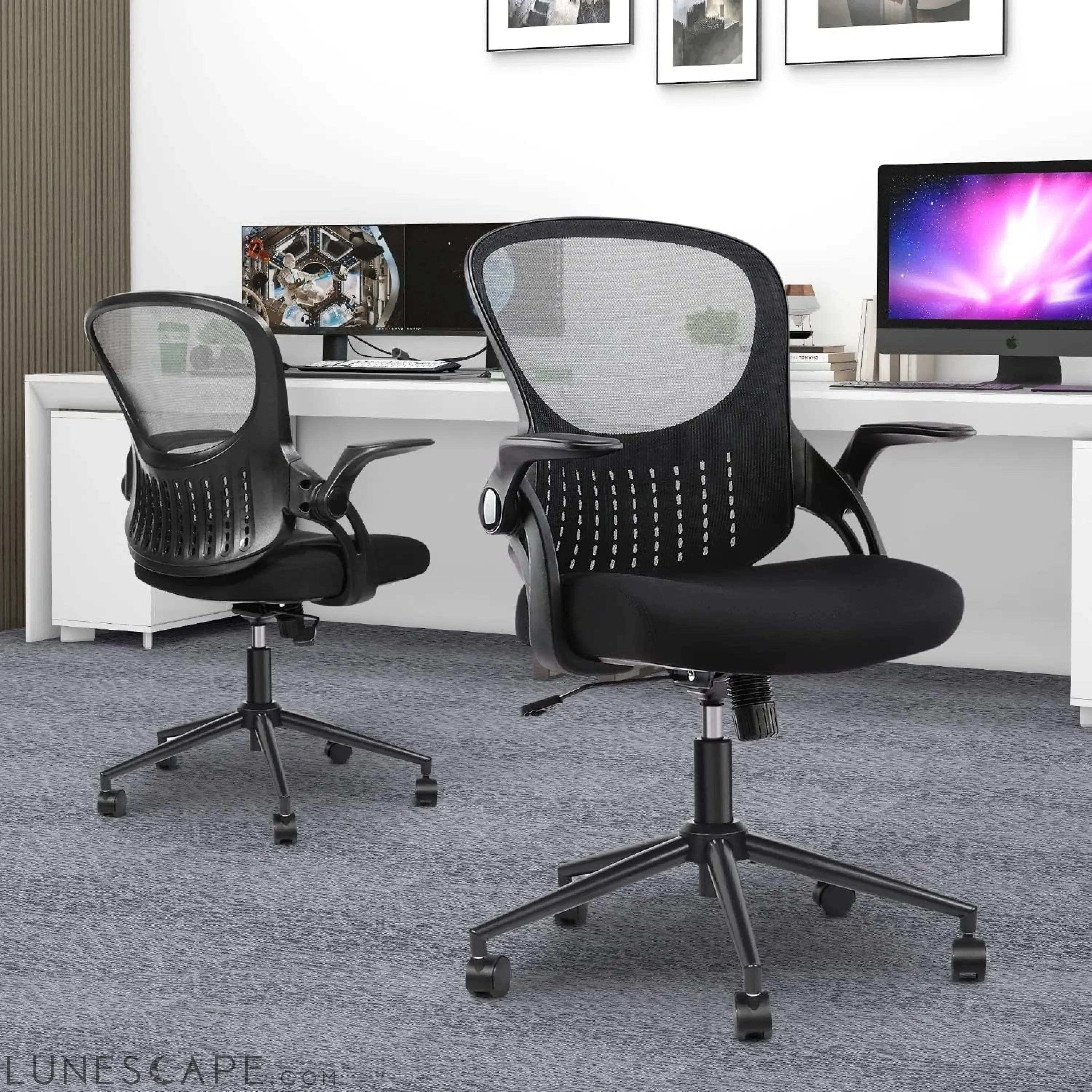Office Computer Gaming Desk Chair, Ergonomic Mid-Back Mesh Rolling