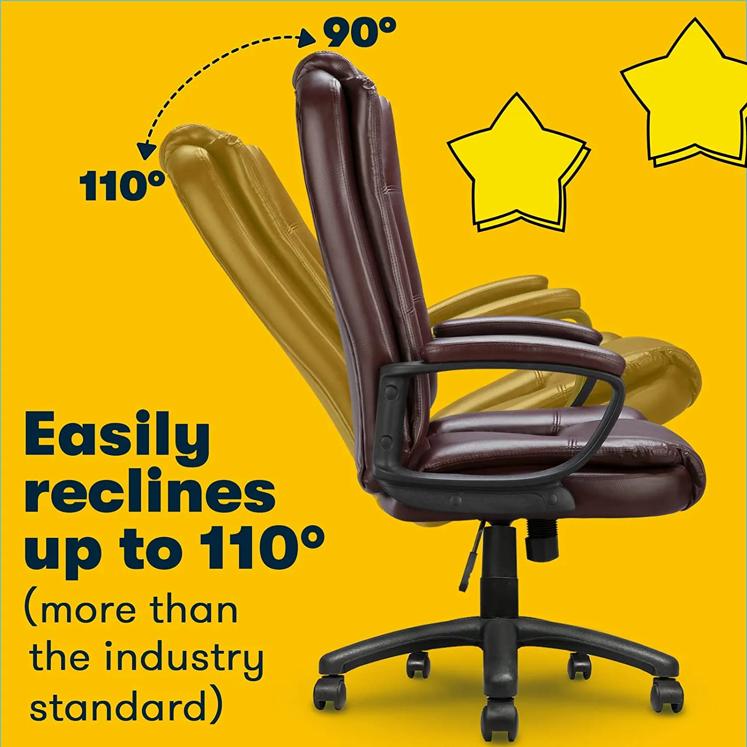 OFIKA Home Office Chair, Comfortable Heavy Duty Design, Ergonomic High Back Cushion Lumbar Back Support, Computer Desk Chair, Big and Tall Chair, Adjustable Executive Leather Chair with Arms (Black)