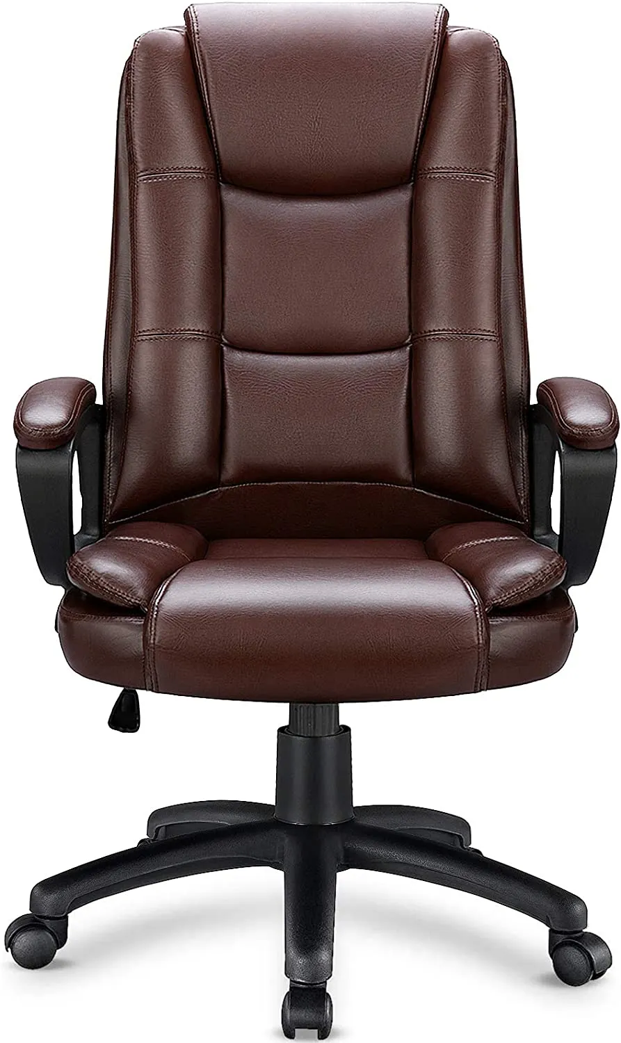 OFIKA Home Office Chair, Heavy Duty Design, Ergonomic High Back Cushion Lumbar Back Support, Computer Desk Chair, Big and Tall Chair, Adjustable Executive Leather Chair with Armrest (Black)
