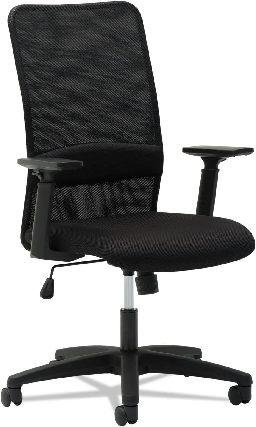 OIF SM4117 Mesh High-Back Chair, Height Adjustable T-Bar Arms, Black