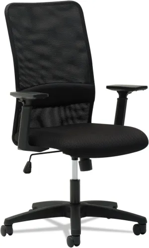 OIF SM4117 Mesh High-Back Chair, Height Adjustable T-Bar Arms, Black