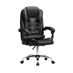 Oikiture Massage Office Chair Racing Chairs PU Leather Black