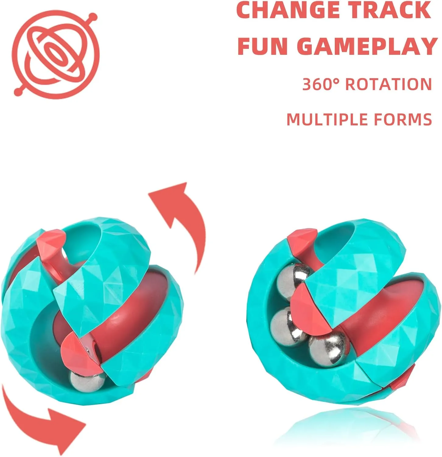 Orbit Ball Fidget Spinner Top Bead Ball Spinning Toy, Rotating Track Infinite Flip Change Puzzle Games Novelty Creative Stress Relieve Toys for Kids Children Adults (8 Pack)