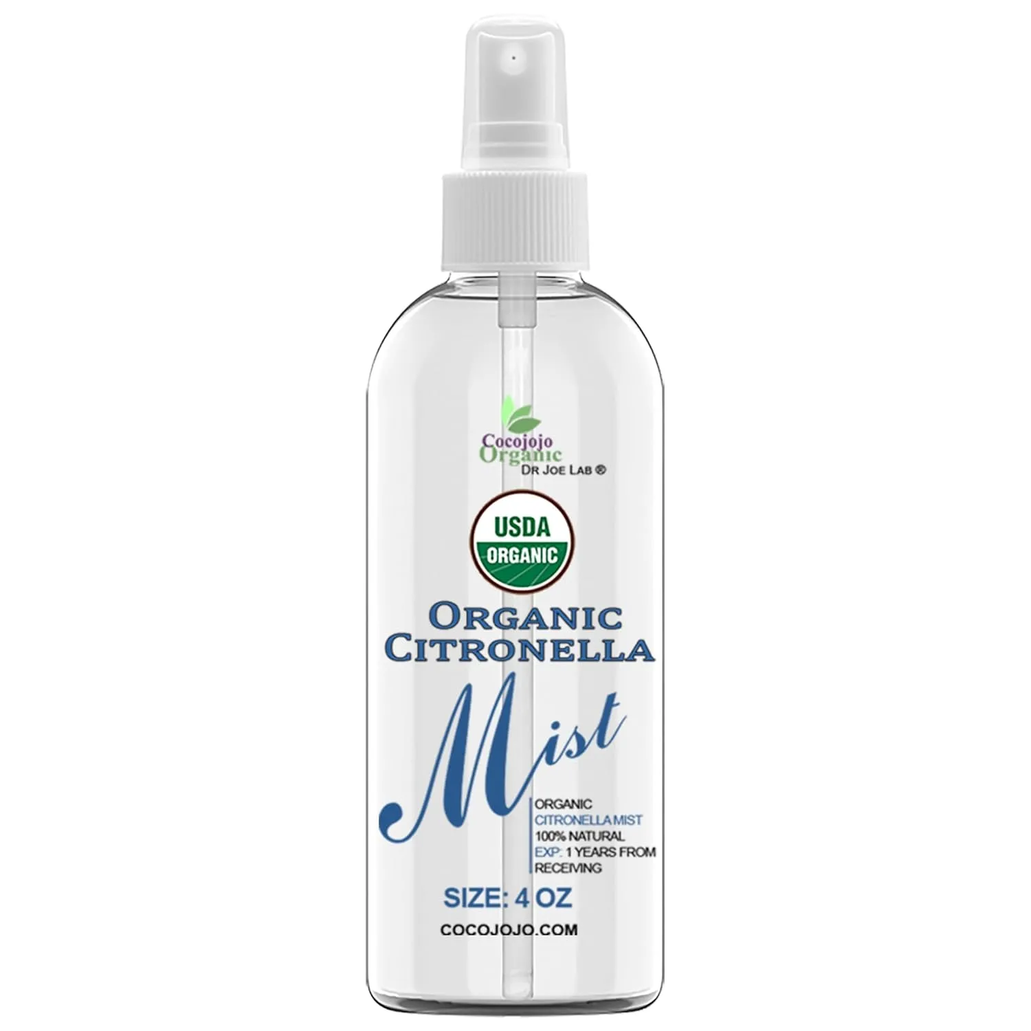 Organic Citronella Mist For Skincare - Face Mist Spray - Moisturizes Dry Skin & Uplift Mood - Pure Citronella Essential Oil & Glycerin Body Mist - Packaging May Vary. (4 oz)