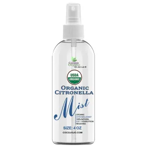 Organic Citronella Mist For Skincare - Face Mist Spray - Moisturizes Dry Skin & Uplift Mood - Pure Citronella Essential Oil & Glycerin Body Mist - Packaging May Vary. (4 oz)
