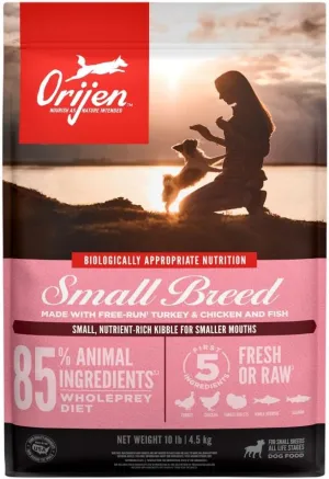 ORIJEN Small Breed Dry Dog Food, Grain Free Dry Dog Food for Small Breeds, Fresh or Raw Ingredients, 10lb