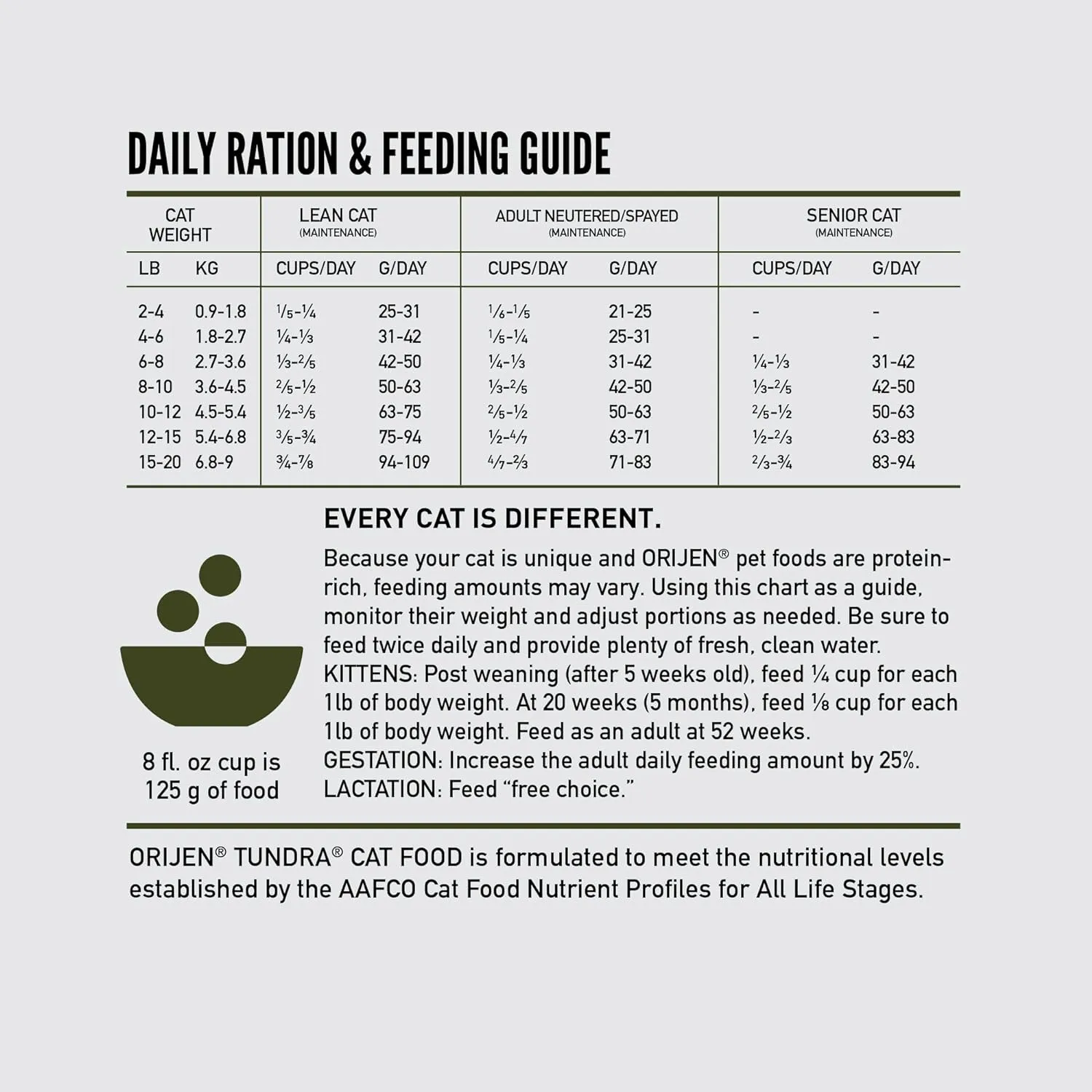 ORIJEN Tundra Dry Cat Food, Grain Free Cat Food for All Life Stages, WholePrey Diet, 4lb