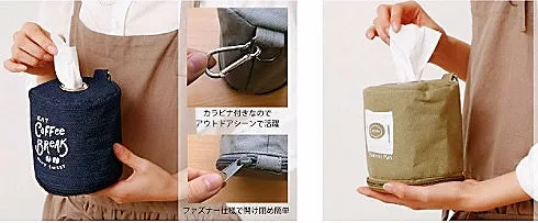 Outdoor Camping Picnic Roll Paper Bag Canvas Wild Cyan
