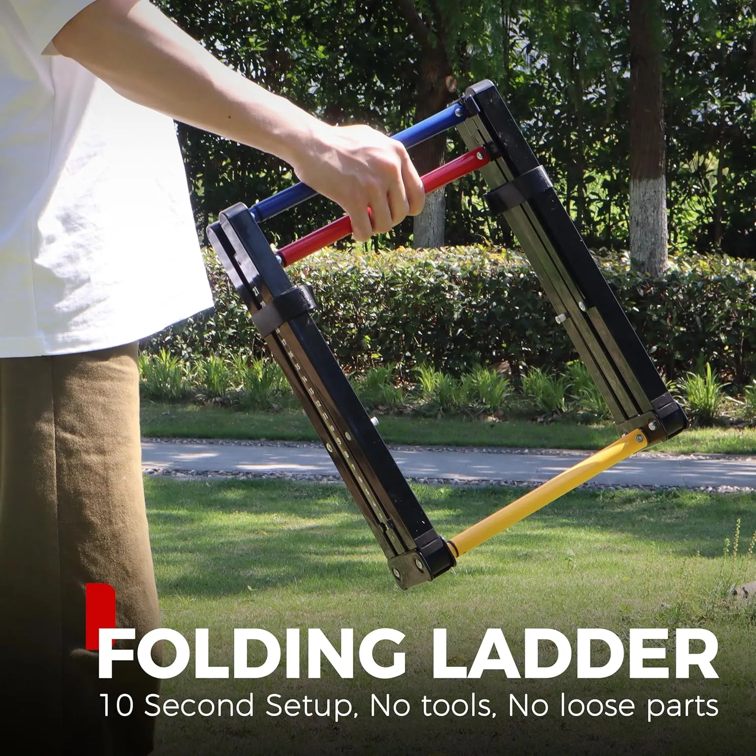 Outdoor Games Ladder Ball Game Set Collapsible Ladder Toss Portable Metal Frame with Scorekeeper Includes 6 Bolas and Carry Case