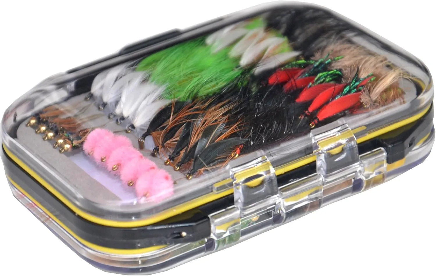 Outdoor Planet Waterproof Fly Box with Dry/Wet/Nymph/Streamer Trout Fly Fishing Flies Lure