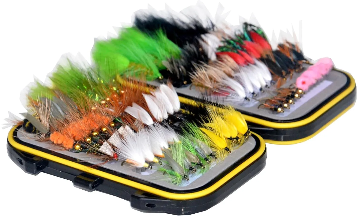 Outdoor Planet Waterproof Fly Box with Dry/Wet/Nymph/Streamer Trout Fly Fishing Flies Lure