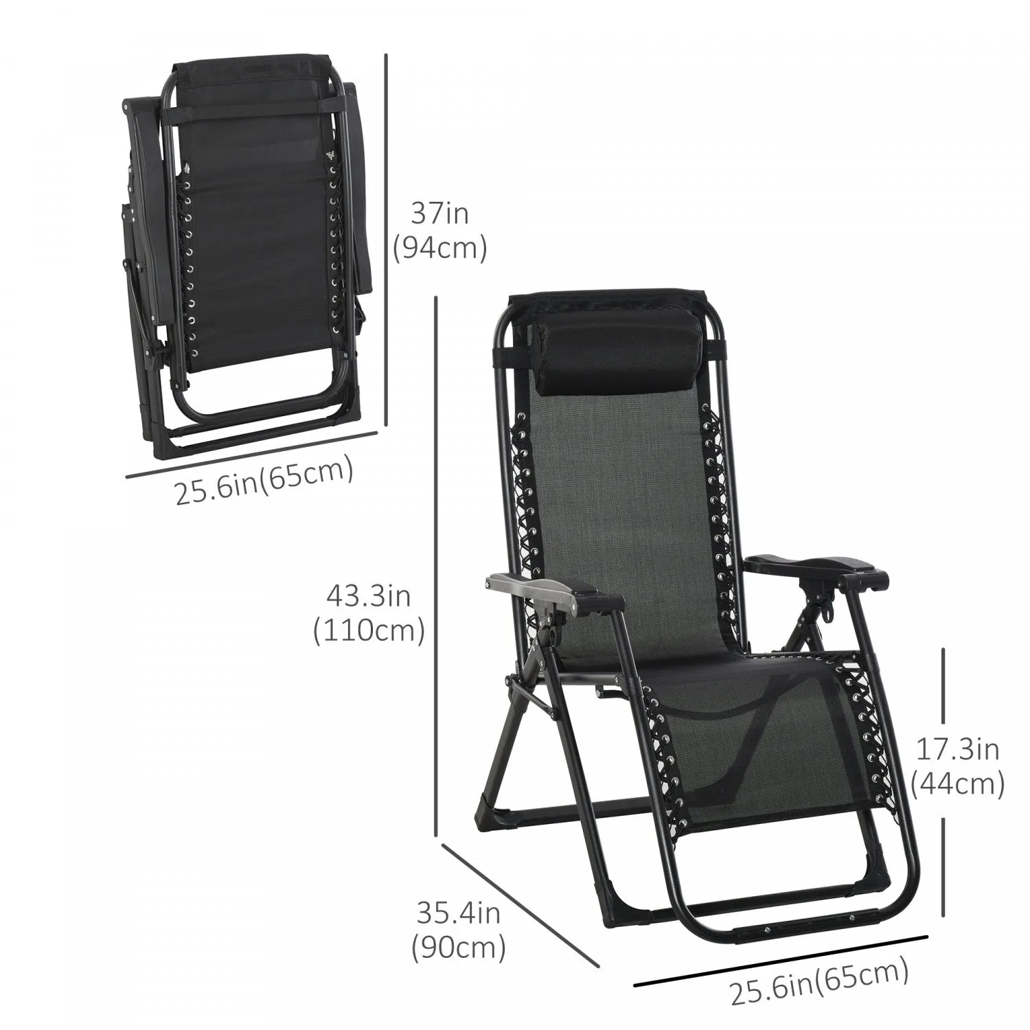Outsunny Reclining Zero Gravity Chair With Adjustable Backrest, Wine Red