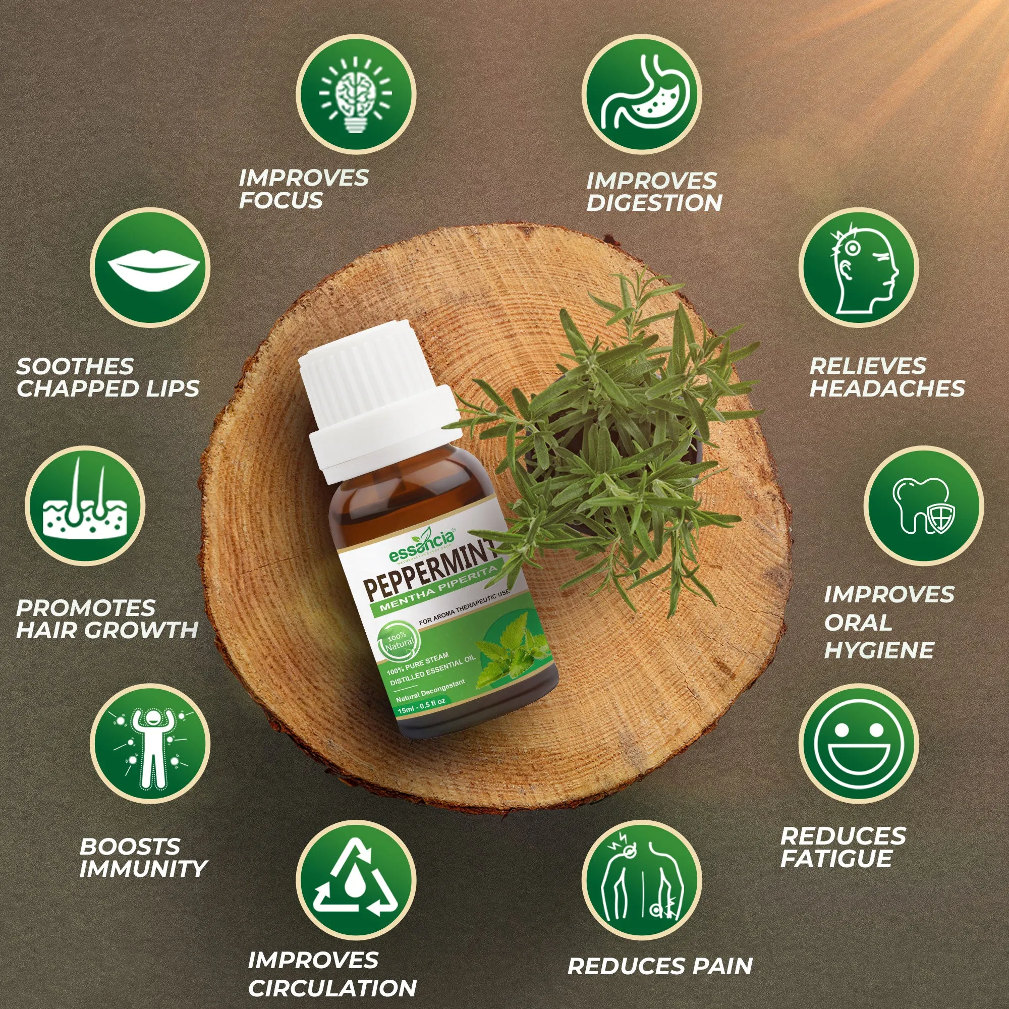 Pack of 3 Essential Oils (Peppermint, Lemon, Citronella)