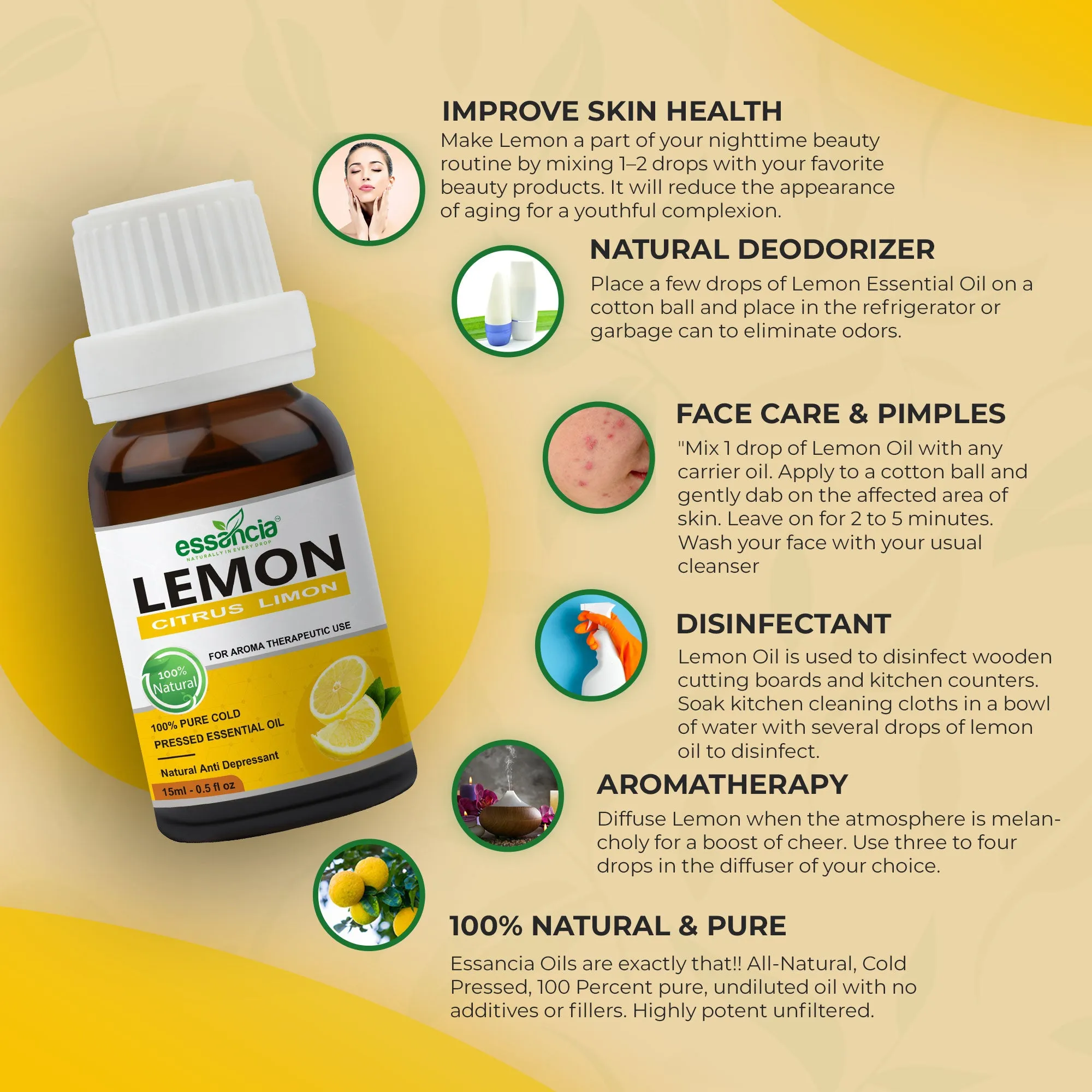 Pack of 3 Essential Oils (Peppermint, Lemon, Citronella)