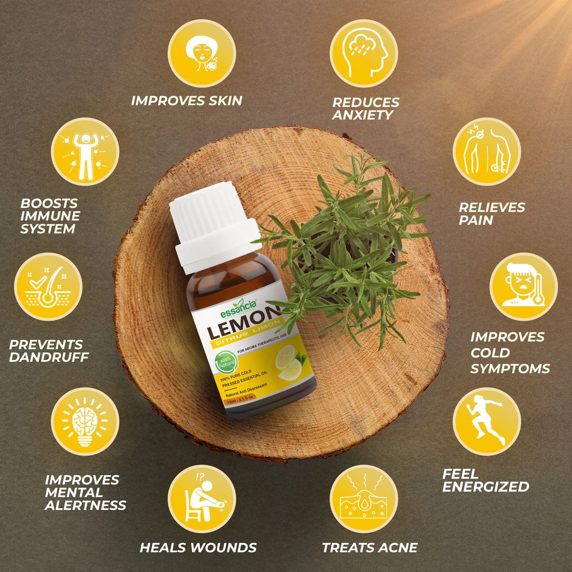 Pack of 3 Essential Oils (Peppermint, Lemon, Citronella)