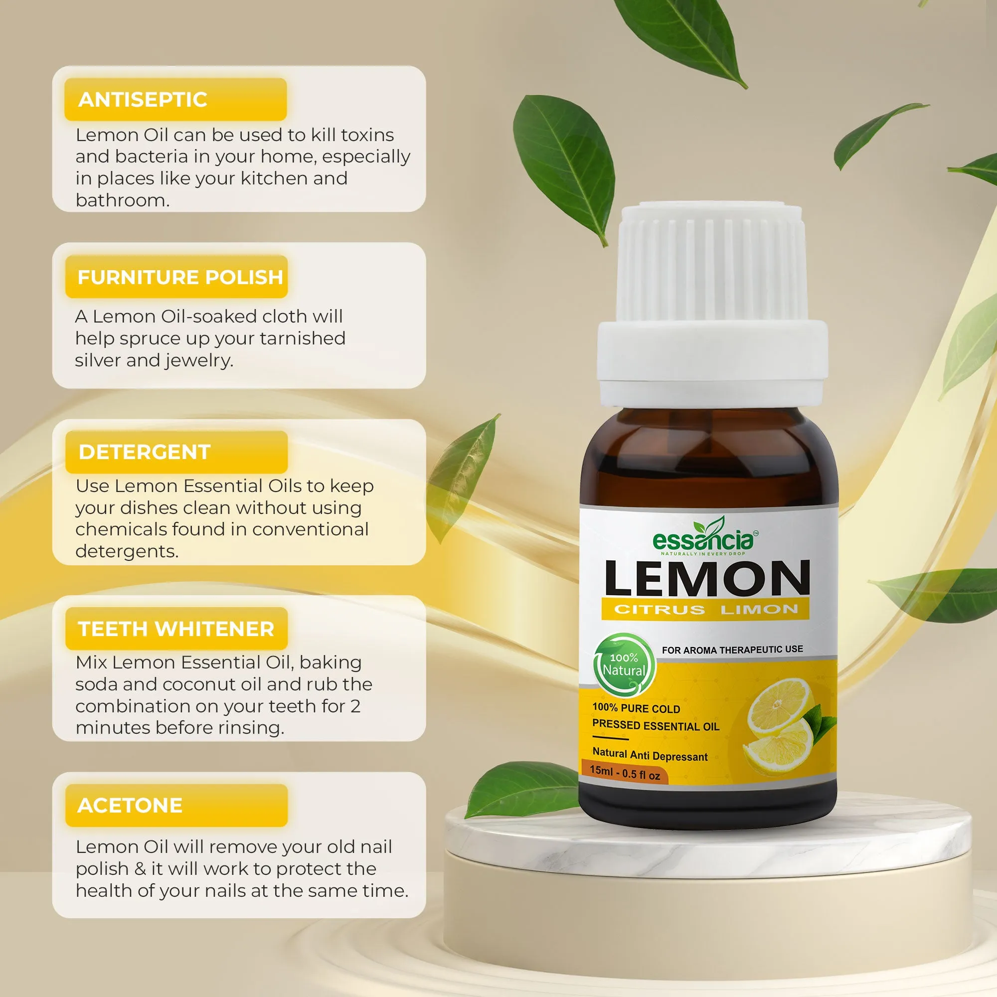 Pack of 3 Essential Oils (Peppermint, Lemon, Citronella)