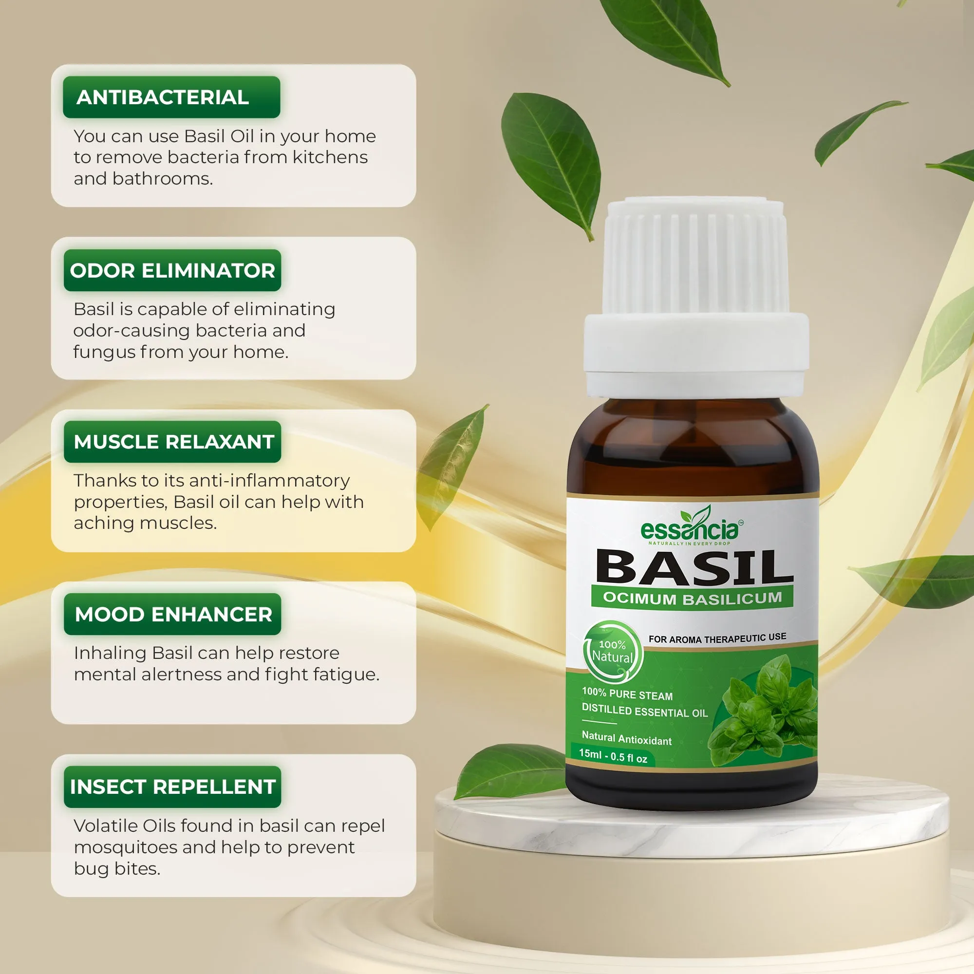 Pack of 6 Essential oils ( Tea Tree, Basil, Bergamot, Cinnamon, Cedarwood, Citronella)