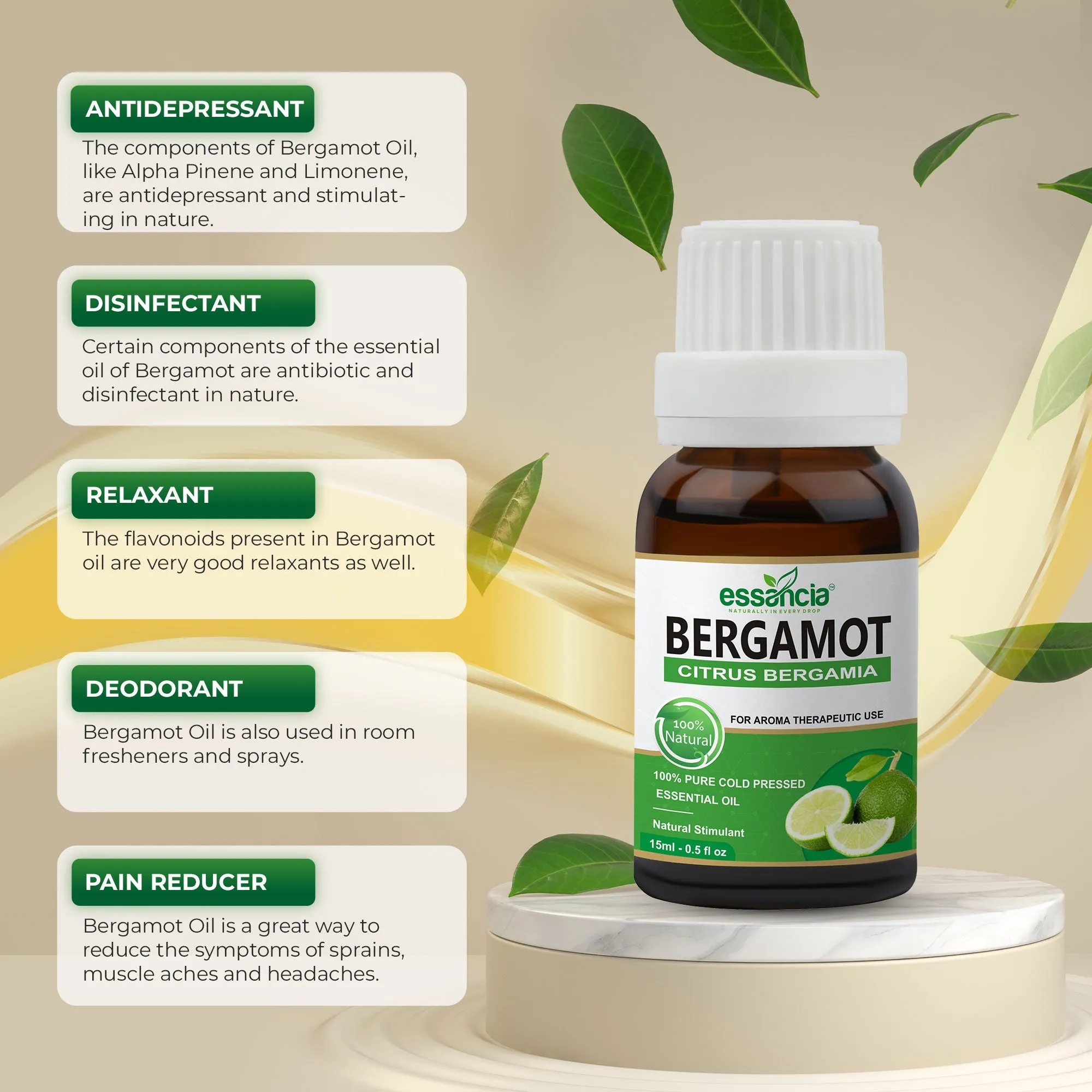 Pack of 6 Essential oils ( Tea Tree, Basil, Bergamot, Cinnamon, Cedarwood, Citronella)